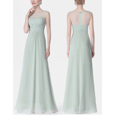 Sleeveless Floor Length Chiffon Bridesmaid Dresses