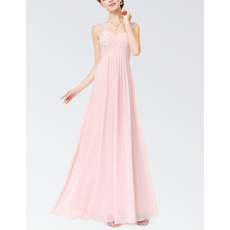 Custom Sleeveless Floor Length Chiffon Bridesmaid Dresses with Straps