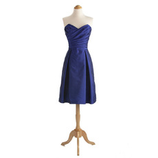 Inexpensive Sweetheart Knee Length Taffeta Bridesmaid Dresses