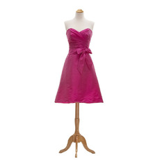 Affordable A-Line Sweetheart Short Taffeta Bridesmaid Dresses