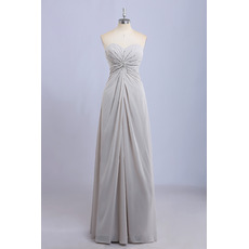 New Sweetheart Floor Length Chiffon Beading Bridesmaid Dresses