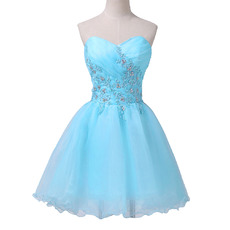 Sexy Ball Gown Sweetheart Short Organza Lace-Up Cocktail Dresses