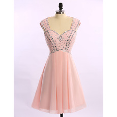 Elegant Sweetheart Short Chiffon Beading Cocktail Party Dresses