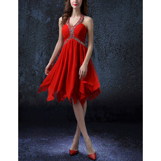 New Empire Halter Sleeveless Short Chiffon Cocktail Party Dresses