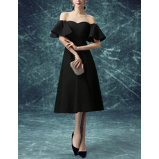 Discount Off-the-shoulder Bell Sleeves Black Cocktail Party Dresses