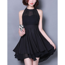 Sexy Halter Sleeveless Short Chiffon Cocktail/ Homecoming Party Dress