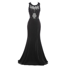 Discount Sexy Sheath Sleeveless Sweep Train Satin Evening Dresses