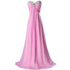 Inexpensive Sweetheart Floor Length Chiffon Evening/ Prom Dresses