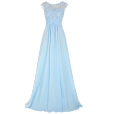 Inexpensive Elegant Floor Length Chiffon Applique Evening/ Prom Dress