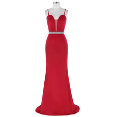 Sheath Sweetheart Chiffon Evening Dresses with Spaghetti Straps