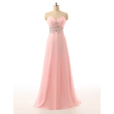 Elegant Sweetheart Floor Length Chiffon Evening/ Wedding Party Dresses