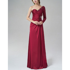 Asymmetric Sweetheart Evening Dresses with Long Sleeves