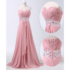 Custom Sweetheart Sweep Train Chiffon Evening/ Prom/ Party Dresses