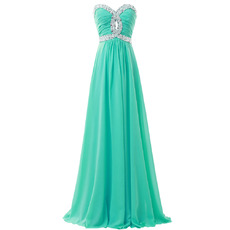 Affordable Sweetheart Floor Length Chiffon Evening/ Prom Dresses