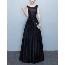 2018 Style Ball Gown Floor Length Taffeta Black Evening Dresses