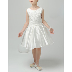 Custom A-Line Sleeveless Short Taffeta First Communion Dresses