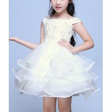 Discount A-Line Off-the-shoulder Short Organza Flower Girl Dresses