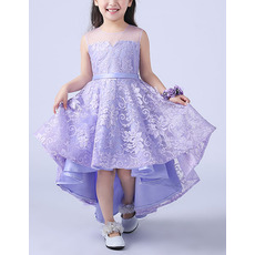 A-Line High-Low Asymmetric Lace Flower Girl Dresses