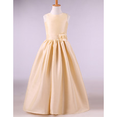 Ball Gown Floor Length Satin Flower Girl Dresses