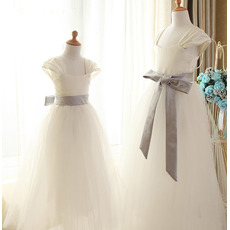 New Satin Flower Girl/ First Communion Dresses with Sashes