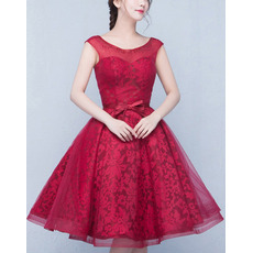 A-Line Short Lace Organza Homecoming Dresses