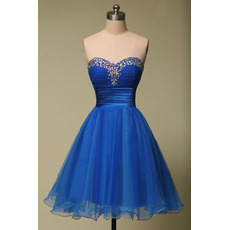 Inexpensive A-Line Sweetheart Mini/ Short Organza Homecoming Dresses