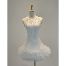 Discount A-Line Sleeveless Mini/ Short Lace Beach Wedding Dresses