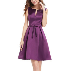 Discount Sleeveless Short Satin Bridesmaid/ Homecoming Dresses