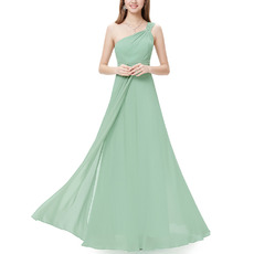 One Shoulder Floor Length Chiffon Bridesmaid Dresses