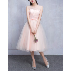 Sweetheart Sleeveless Knee Length Bridesmaid Dresses