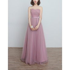 New Sweetheart Floor Length Satin Tulle Bridesmaid Dresses