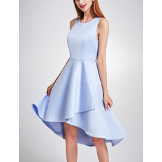 Asymmetric High-Low Satin Cocktail Party Dresses