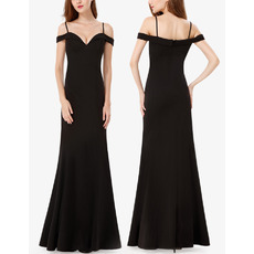 New Spaghetti Straps Floor Length Chiffon Evening Dresses