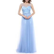 Sexy Sleeveless Floor Length Taffeta Organza Evening/ Prom Dresses