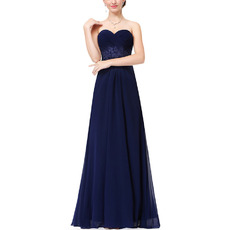 Spring Sweetheart Floor Length Chiffon Evening/ Prom Dresses