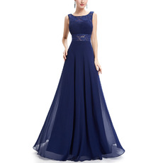 Sleeveless Floor Length Chiffon Evening/ Prom Dresses