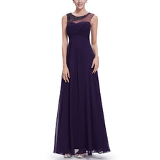 Sleeveless Floor Length Chiffon Evening Dresses