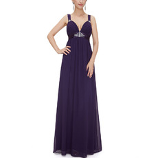 Sexy Sweetheart Floor Length Chiffon Evening Dresses with Straps