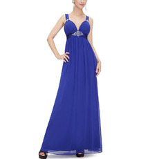 Sexy Sweetheart Floor Length Chiffon Evening Dresses with Straps