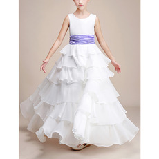 Floor Length Chiffon Layered Skirt Flower Girl Dresses