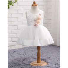 Stunning Ball Gown Sleeveless Short Satin Flower Girl Dresses