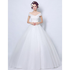 Affordable Ball Gown Off-the-shoulder Floor Length Wedding Dresses