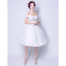 New Ball Gown Off-the-shoulder Knee Length Short Wedding Dresses