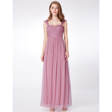 Elegant Sweetheart Floor Length Chiffon Bridesmaid Dresses with Straps