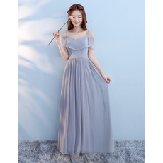 New Spaghetti Straps Floor Length Chiffon Bridesmaid Dresses