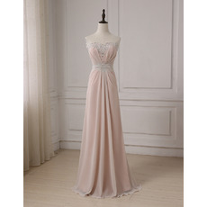 Sweetheart Floor Length Chiffon Evening Dresses