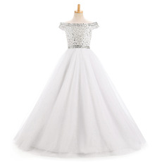 New A-Line Off-the-shoulder Floor Length Flower Girl Dresses