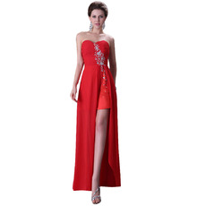 Sexy Sweetheart Floor Length Chiffon Homecoming Dress with Slit