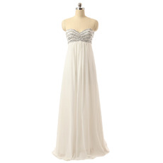 Inexpensive Empire Sweetheart Floor Length Chiffon Wedding Dresses