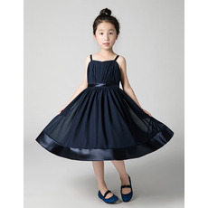 Inexpensive Spaghetti Straps Short Chiffon Junior Bridesmaid Dresses